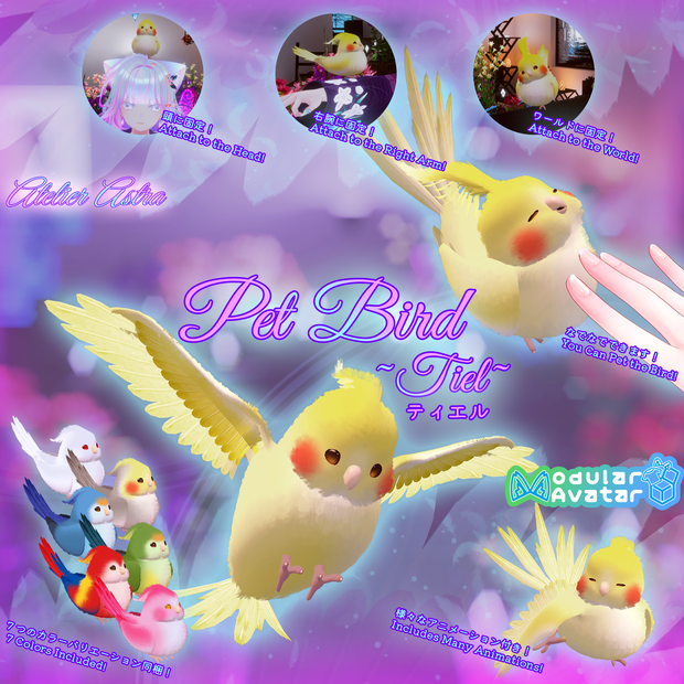 【アバターに置くだけ！】「MA対応」Pet Bird ～Tiel (ティエル)～