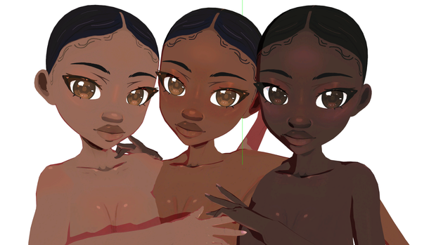 [Vroid] Skin pack (Includes .VRM & .PMX bases)