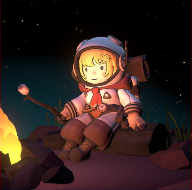 Space Ame Camping Amelia Watson 3D Model VRCHAT Girl vtuber 3D Character