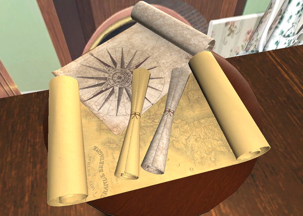 【3D小物】古地図セット