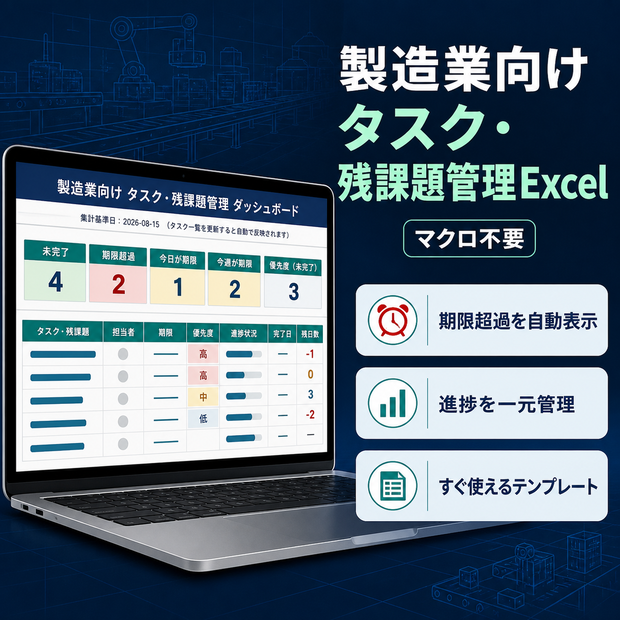 製造業向け_タスク・残課題管理Excel_Ver1