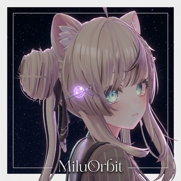 まわる惑星イヤリング MiluOrbit｜White無料＋4色セット【VRChat】