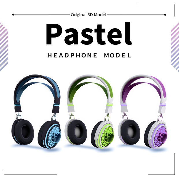 【VRChat向けシンプルヘッドホン】Pastel-パステル-