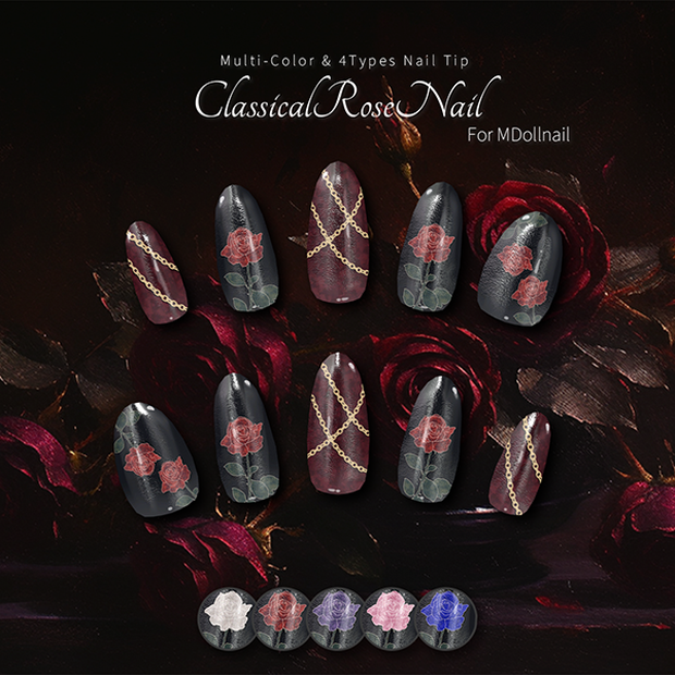 【かんたん着用】ClassicalRoseNail【VRネイルチップ】【MDollnail対応】#あんらぼぶい
