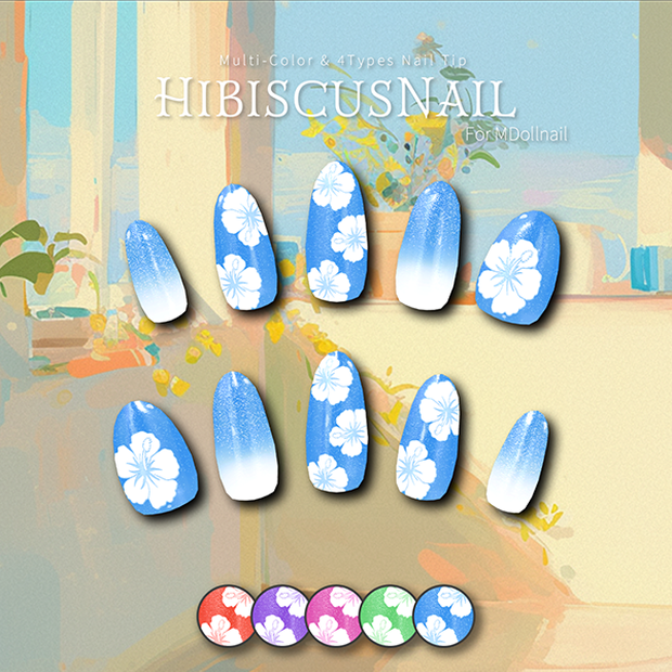 【かんたん着用】HibiscusNail【VRネイルチップ】【MDollnail対応】#あんらぼぶい