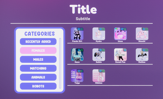 Fully Customizable Avatar Selection UI for Worlds, Easy Avi Menu Setup with Editor Scripts and UI Pedestals アバターメニュー