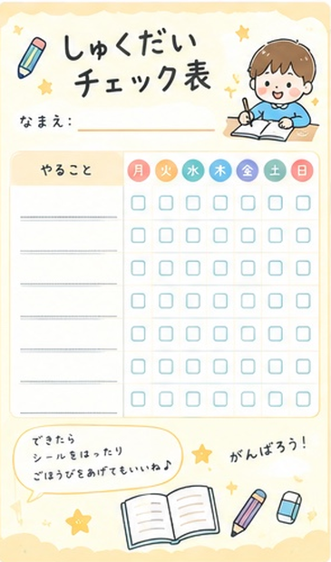 しゅくだいチェック表