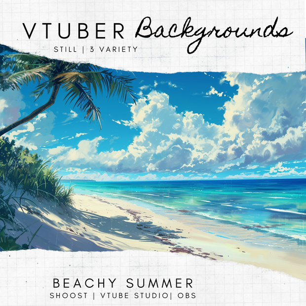 Vtuber Background Still Twitch Overlay Beachy Summer Kawaii Streaming