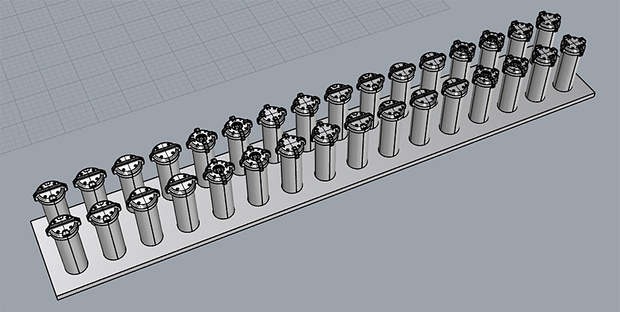 3mm穴埋め用ディテールパーツ4種①、3Dプリント用stlデータ