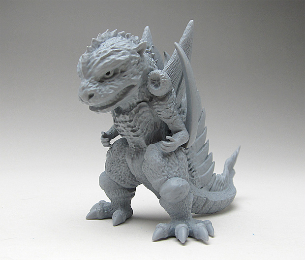 デリシャスゴジラSDタイプ頭長60mmモデル、3Dプリント用stlデータ