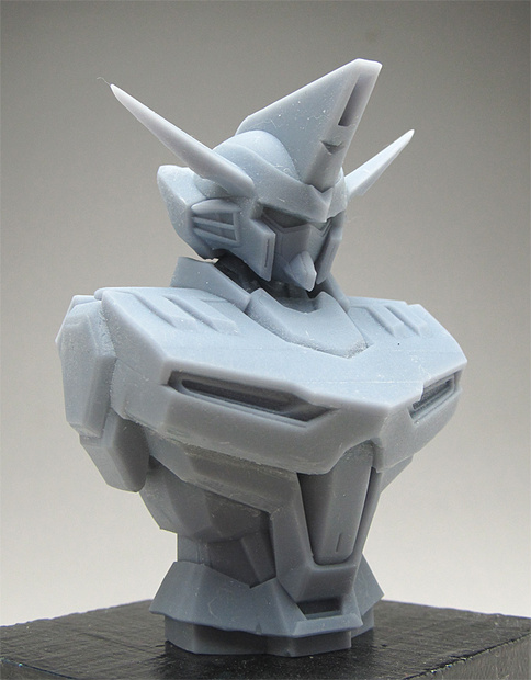 オリジナルモビルスーツバストアップ像A、70ミリモデル、3Dプリント用stlデータ（AI活用）
