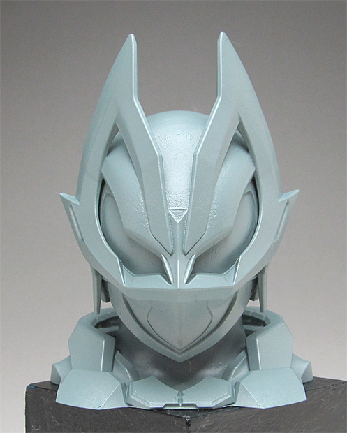 仮面ライダーギーツナインヘッドアップ像A 頭長70ミリ、3Dプリント用stlデータ（AI活用）