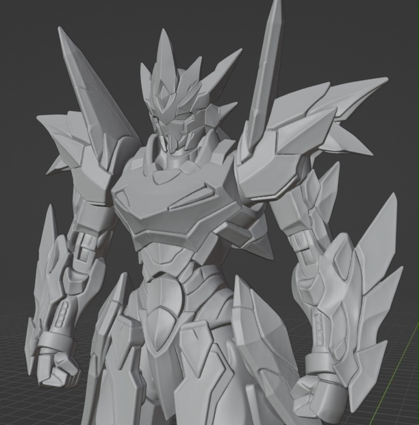 オリジナルロボ像K 頭長150ミリ、3Dプリント用stlデータ（AI活用）*プリント未確認データ*