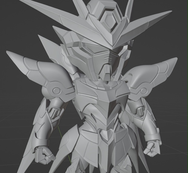 オリジナルSDガンダム、SDガンダムゼノヴァン像Tiyp2 頭長100ミリ（AI活用）*プリント未確認データ*