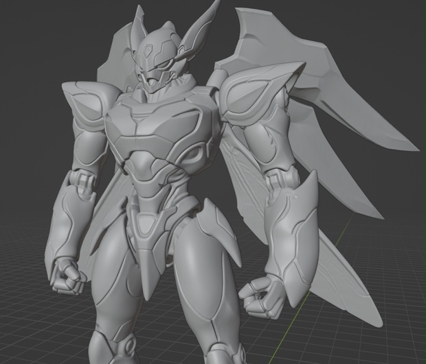 オリジナルオーラバトラー像B 頭長150ミリ、3Dプリント用stlデータ（AI活用）*プリント未確認データ*