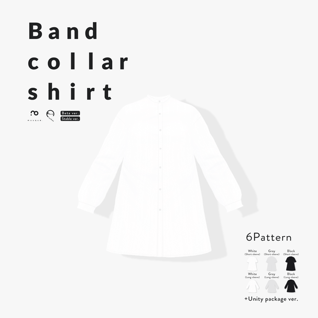 [VRoid Clothes] Band collar shirt