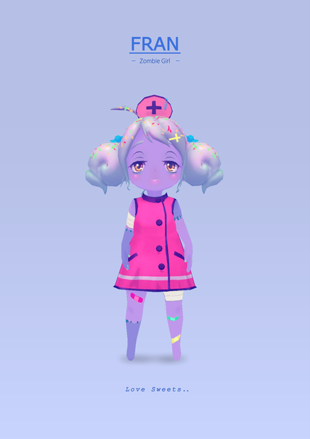 【Quest、PC対応】Humanoid対応3Dモデル　[Fran LowPoly]　ver1.0