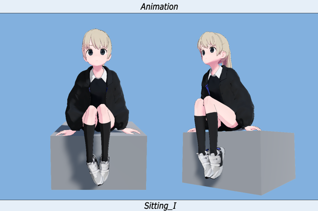 VRC用座りIdleモーション_03(Sitting Idle Motion)_Mir