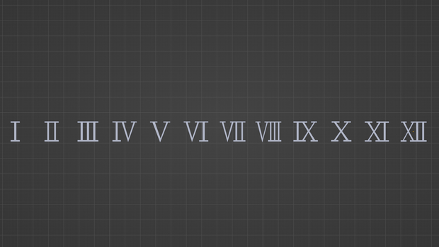 1~12 ローマ数字　FBX