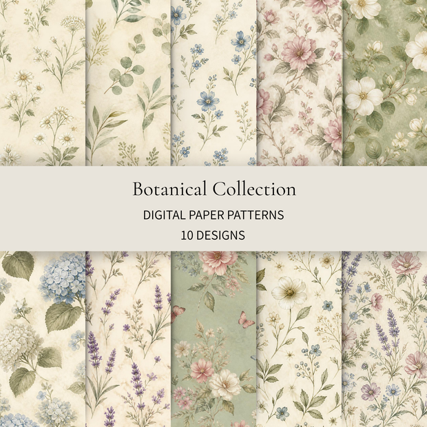Botanical Collection｜ボタニカルデジタルペーパー 10柄セット
