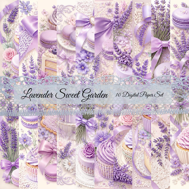 Lavender Sweet Garden ｜10 Digital Paper Set