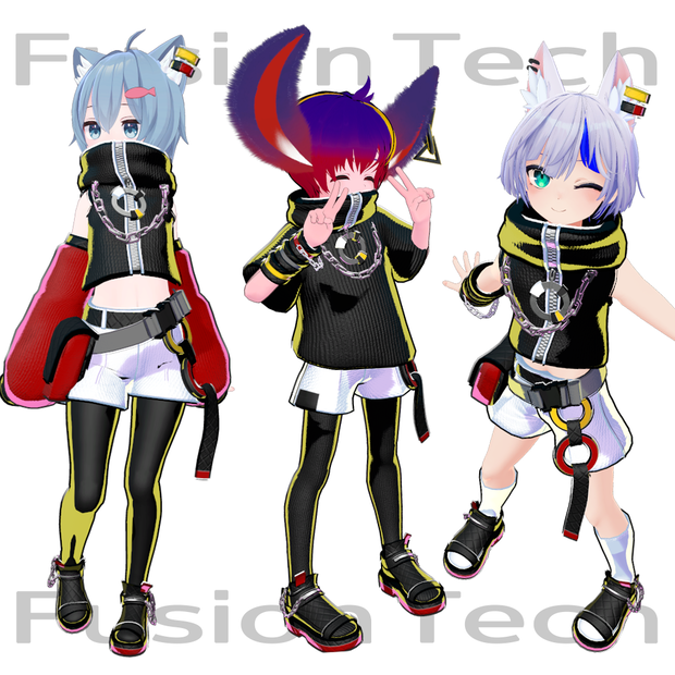 【男の子/女の子VRC衣装】Fusion Tech ★もちふぃった～対応