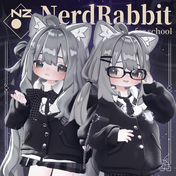 【5素体対応衣装】🐰ナードラビット for school🖊- NerdRabbit for school -【VRChat】