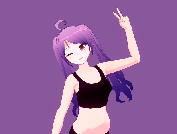 VRM VROID VTuber Avatar Base - Purple 3Dモデル 紫の アバター