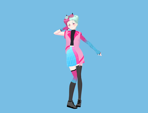 [パンクーちゃん PUNK GIRL] VRM VROID VTUBER 3D MODEL AVATAR