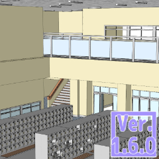 ３D　学校　玄関　昇降口(クリスタ1.6.0~・コミスタ用)