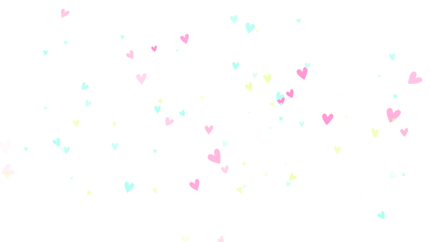 【エフェクト素材】パステルカラーがかわいい❤️ハートが舞う透過PNG画像素材