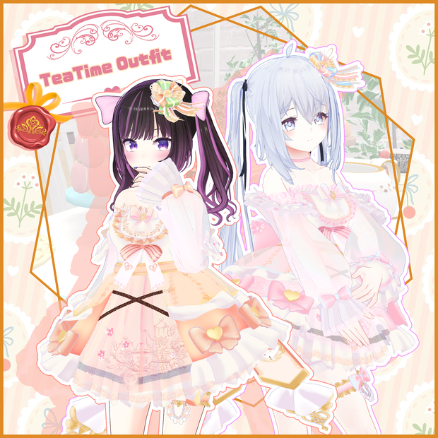 【13アバター対応】TEATIME OUTFIT【VRChat向け衣装モデル MA対応】