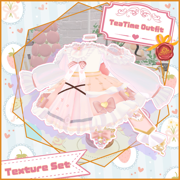 【27 アバター対応】TEATIME OUTFIT Texture Set【衣装テクスチャセット】