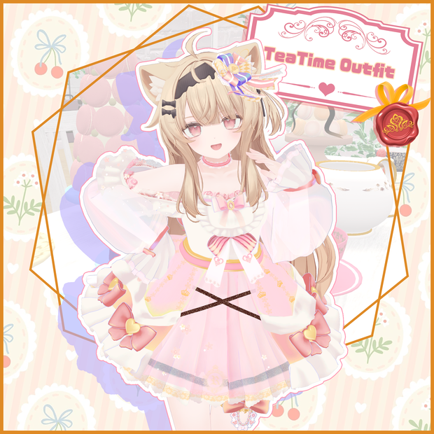 【 エク -Eku- 対応】TEATIME OUTFIT【VRChat向け衣装モデル MA対応】
