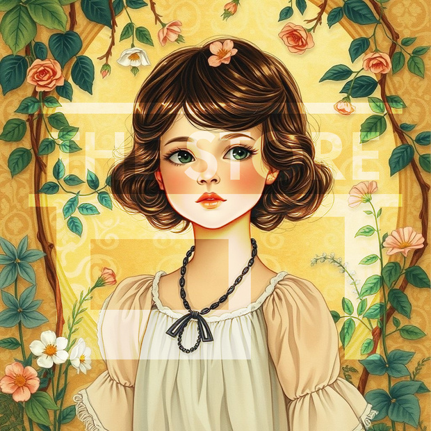 【イラスト素材】ビンテージ子供のイラスト2