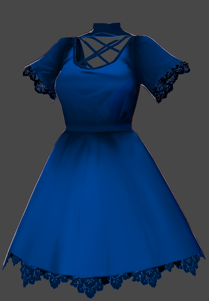 [Vroid] Dark Blue Lolita Dress