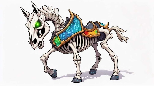 Skeletal Steed - gameready - BOOTH
