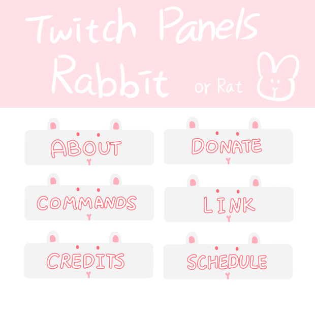 Rabbit Panels | Panels, Twitch Panels, Animal Panels