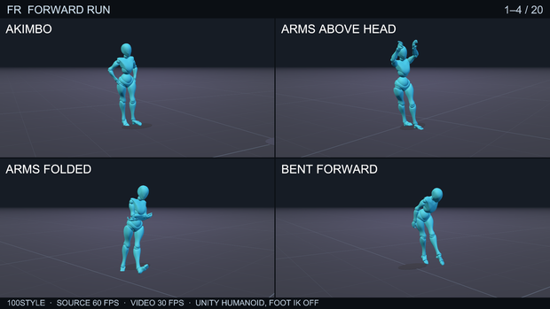 100STYLE Forward Run Pack - 100 Styles | VRChat / Unity Humanoid