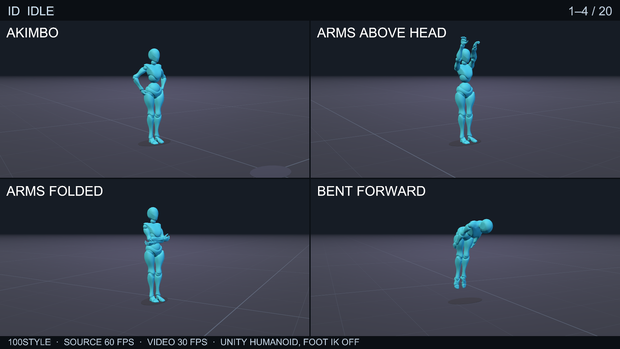 100STYLE Idle Pack - 100 Styles | VRChat / Unity Humanoid