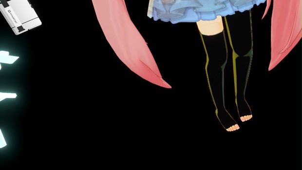 むくみ防止靴下とスパッツと黒いブラ