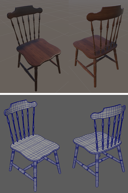 四角テーブルチェア/SquareTableChair/3Dモデル