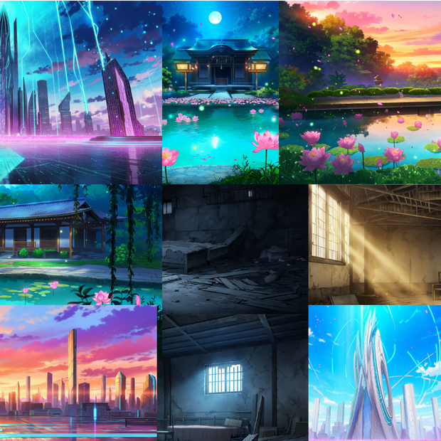 創作に使える幻想背景素材 9枚セット