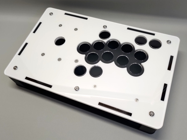 中型レバーオール24ｍｍボタン使用アケコンケースタイプ３　メカクシキャップ2個付き
