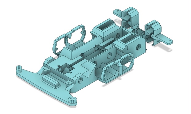 水平対向4モーター四駆シャーシ[STL,STEP] - アズパカ - BOOTH