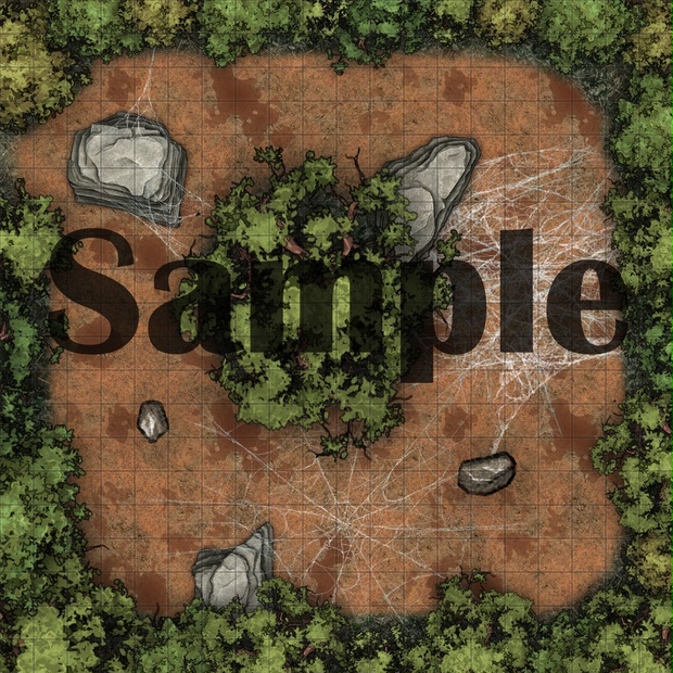 Tjoc R Forest Map Layout TTRPG simple forest map pack (11 maps) - primroses - BOOTH