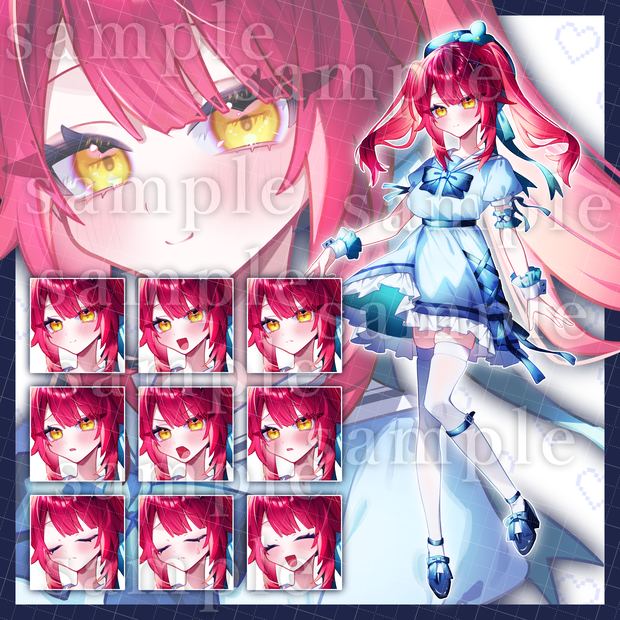 【TRPG】立ち絵素材_セーラー服の女の子【表情9種・髪4色・目2色】