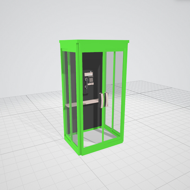 ３ｄ素材　公衆電話　blender　obj  fbx