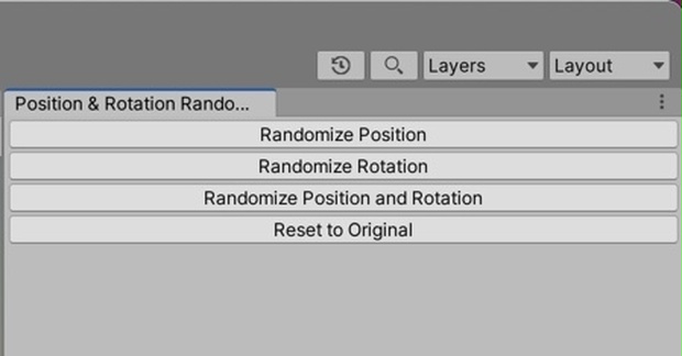 【無料】【位置・回転を瞬時にランダム化できるUnityエディタ拡張】Position Rotation Randomizer