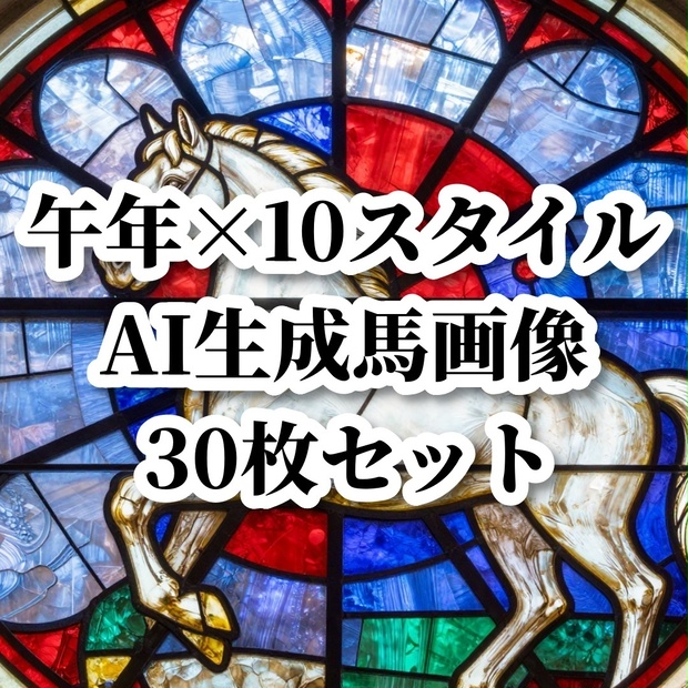 【2026年午年】AI生成 馬の画像素材30枚セット〜10スタイルで描く駿馬コレクション〜